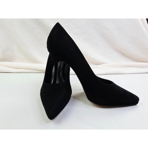 Vince Camuto 8.5M Women Black Suede Leather Slip On Point Toe Stiletto Pumps NEW - Picture 11 of 16